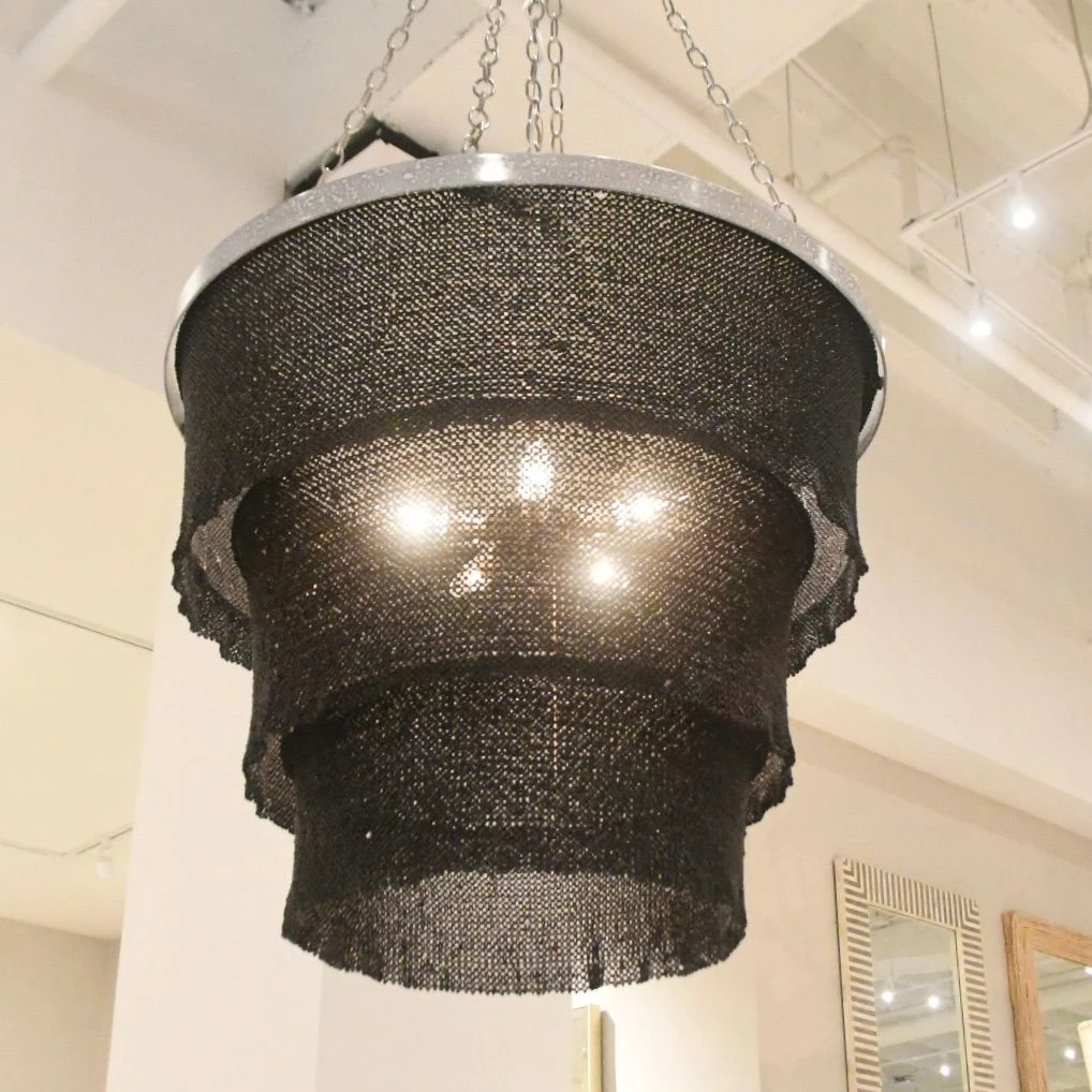 Made Goods Patricia Chandelier Black Coco Beads And Silver New Arrivals 5 Made Goods Patricia Chandelier Black Coco Beads And Silver New Arrivals