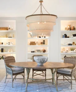 Made Goods Patricia Chandelier Oval Natural Coco Beads And Gold Metal 9 Made Goods Patricia Chandelier Oval Natural Coco Beads And Gold Metal