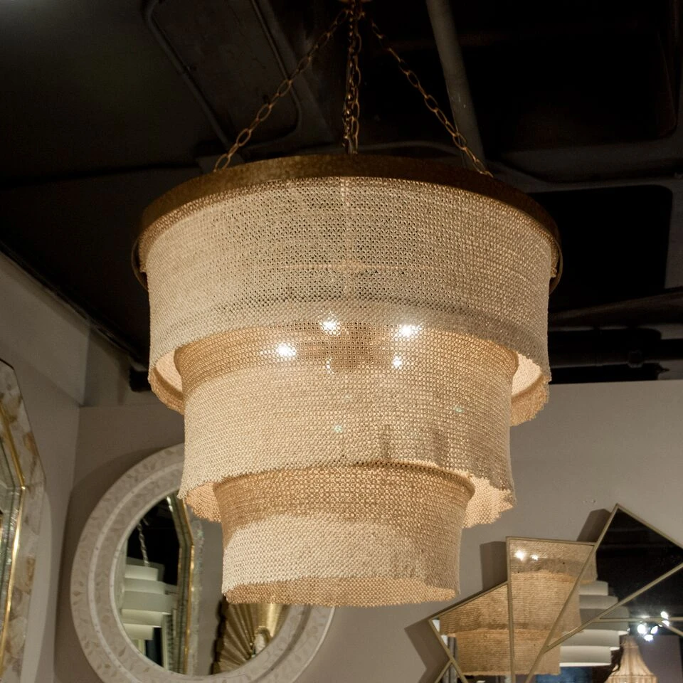 Made Goods New Arrivals Patricia Chandelier Natural Coco Beads And Gold Metal 6 Made Goods New Arrivals Patricia Chandelier Natural Coco Beads And Gold Metal