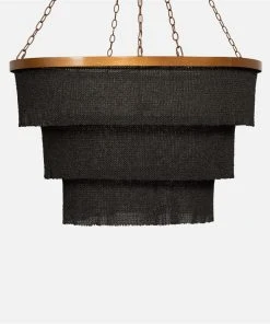 Made Goods Patricia Oval Chandelier Black Coco Beads And Brass