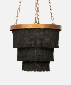Made Goods Patricia Chandelier Small Black Coco Beads And Gold New Arrivals