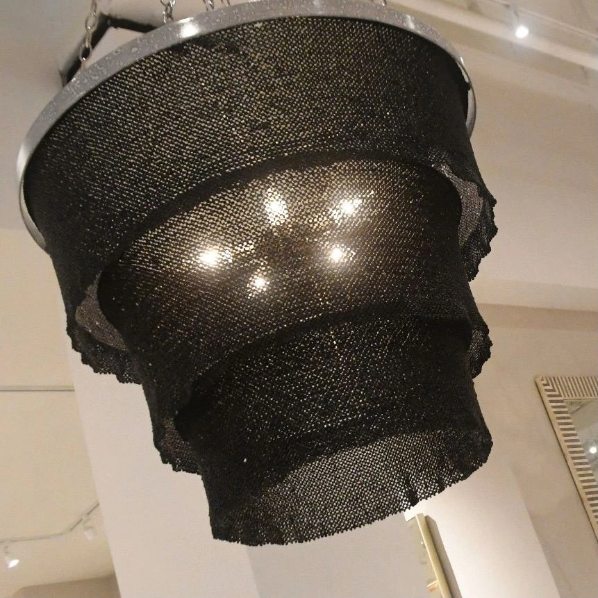 Made Goods Patricia Chandelier Black Coco Beads And Silver New Arrivals 6 Made Goods Patricia Chandelier Black Coco Beads And Silver New Arrivals