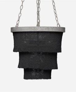 Made Goods Patricia Chandelier Small Black Coco Beads And Silver