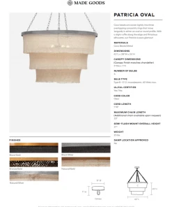 Made Goods New Arrivals Patricia Oval Chandelier Black Coco Beads And Silver 7 Made Goods New Arrivals Patricia Oval Chandelier Black Coco Beads And Silver