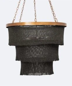 Made Goods Patricia Chandelier Black Coco Beads And Brass New Arrivals