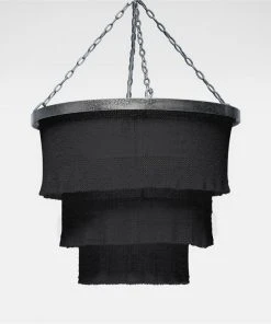 Made Goods Patricia Chandelier Black Coco Beads And Silver New Arrivals