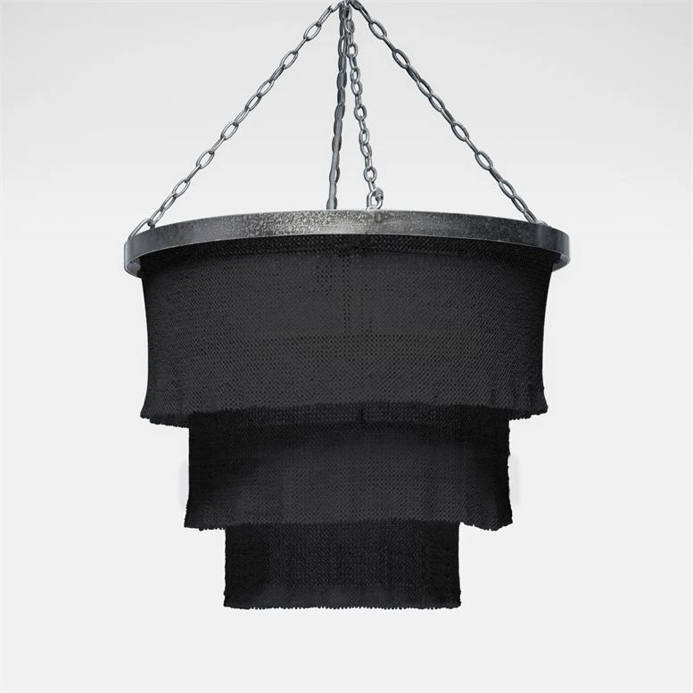 Made Goods Patricia Chandelier Black Coco Beads And Silver New Arrivals 3 Made Goods Patricia Chandelier Black Coco Beads And Silver New Arrivals