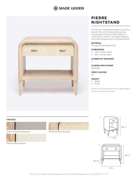 Made Goods Pierre Single Nightstand French Gray And Whitewash New Arrivals 6 Made Goods Pierre Single Nightstand French Gray And Whitewash New Arrivals