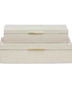 Made Goods Ralston Box Set Light Gray Full Grain Leather New Arrivals