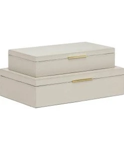 Made Goods Ralston Box Set Light Gray Full Grain Leather New Arrivals