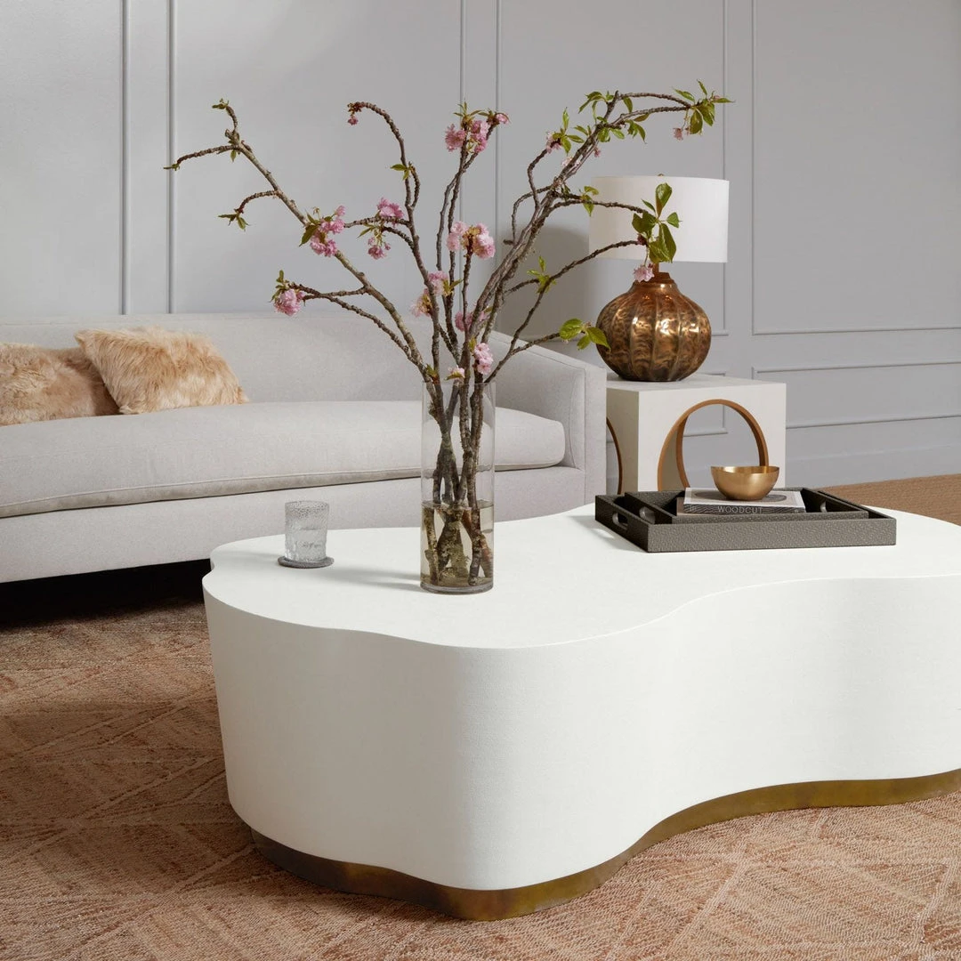 Made Goods Rockwell Coffee Table Large White Faux Belgian Linen New Arrivals 4 Made Goods Rockwell Coffee Table Large White Faux Belgian Linen New Arrivals