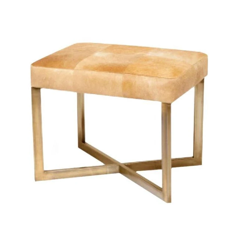 Made Goods Roger Single Bench Beige Hide With Antique Brass Base New Arrivals 3 Made Goods Roger Single Bench Beige Hide With Antique Brass Base New Arrivals