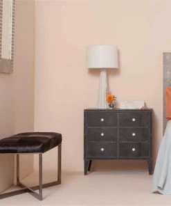 Made Goods Roger Double Bench Dark Brown Hide With Silver Metal Base New Arrivals