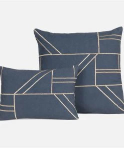 Made Goods Roslyn Square Pillow Set Navy Canvas