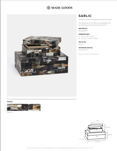 Made Goods New Arrivals Sarlic Box Set Natural Mixed Horn 8 Made Goods New Arrivals Sarlic Box Set Natural Mixed Horn