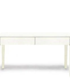 Made Goods New Arrivals Sorin 2 Drawer Desk Pristine Faux Shagreen