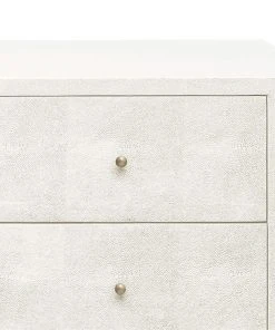 Made Goods Sorin 3 Drawer Single Nightstand Pristine Faux Shagreen