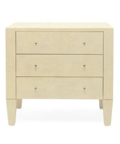 Made Goods New Arrivals Sorin 3 Drawer Double Nightstand Off White Faux Shagreen