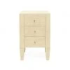 Made Goods Sorin 3 Drawer Single Nightstand Off White Faux Shagreen