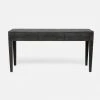 Made Goods Sorin 3 Drawer Desk Black Faux Shagreen