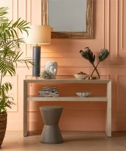 Made Goods Tavis Table Lamp Metallic Denim Faux Linen