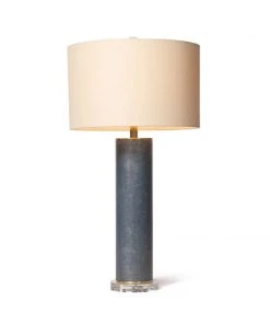 Made Goods Tavis Table Lamp Metallic Denim Faux Linen
