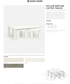 Made Goods Taylam Nesting Coffee Tables Large Off White Faux Raffia 4 Made Goods Taylam Nesting Coffee Tables Large Off White Faux Raffia