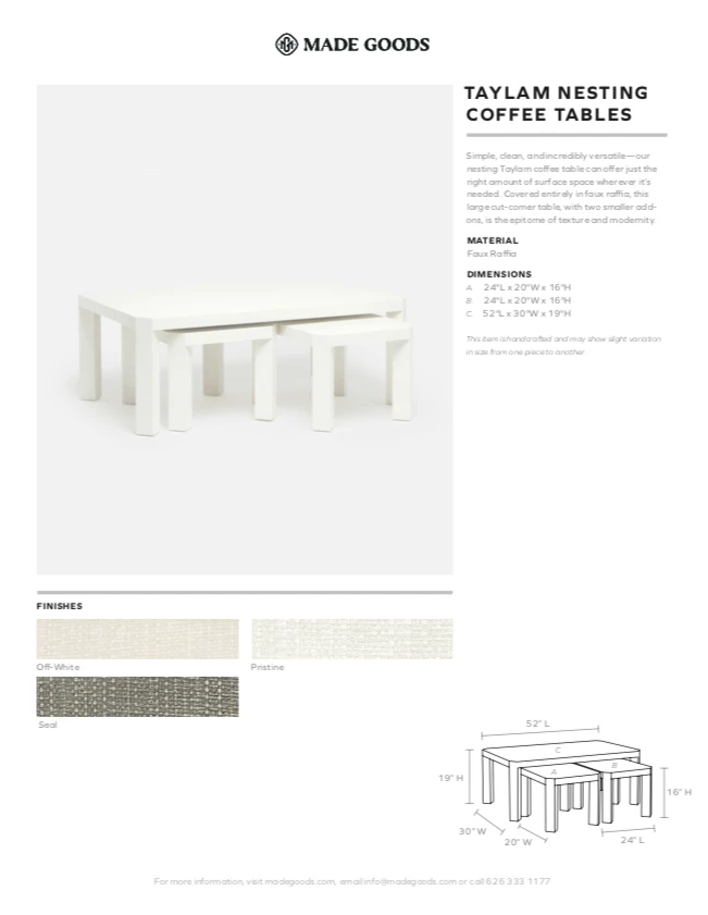 Made Goods Taylam Nesting Coffee Tables Large Off White Faux Raffia Made Goods Taylam Nesting Coffee Tables Large Off White Faux Raffia