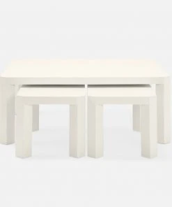 Made Goods New Arrivals Taylam Nesting Coffee Tables Small Off White Faux Raffia