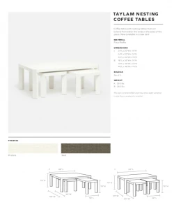 Made Goods New Arrivals Taylam Nesting Coffee Tables Small Off White Faux Raffia