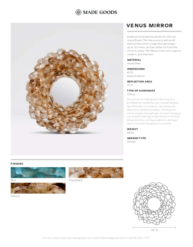 Made Goods Venus Mirror Natural New Arrivals 5 Made Goods Venus Mirror Natural New Arrivals