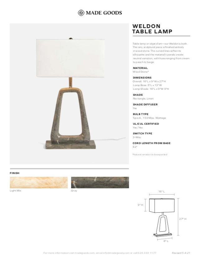 Made Goods Weldon Table Lamp Gray Stone New Arrivals 7 Made Goods Weldon Table Lamp Gray Stone New Arrivals