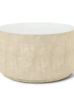Made Goods Cara Cocktail Table Ivory Faux Shagreen