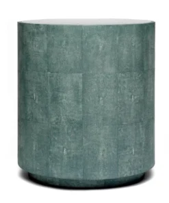 Made Goods New Arrivals Cara Side Table Turquoise Faux Shagreen