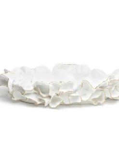 Made Goods Coco Tray White With Gold Faux Coral