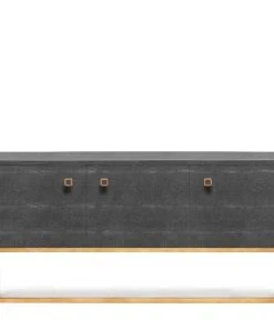 Made Goods New Arrivals Dallon 3 Door Buffet In Cool Gray Faux Shagreen And Gold