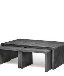 Made Goods Harlow Nesting Coffee Tables Cool Gray Faux Shagreen New Arrivals
