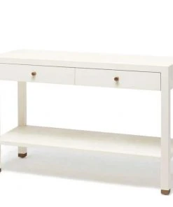 Made Goods Jarin Console White Faux Belgian Linen New Arrivals