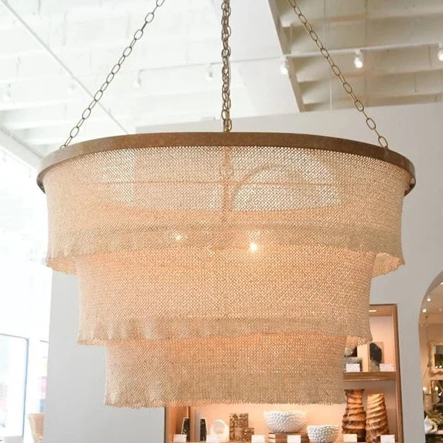 Made Goods Patricia Chandelier Oval Natural Coco Beads And Gold Metal 5 Made Goods Patricia Chandelier Oval Natural Coco Beads And Gold Metal