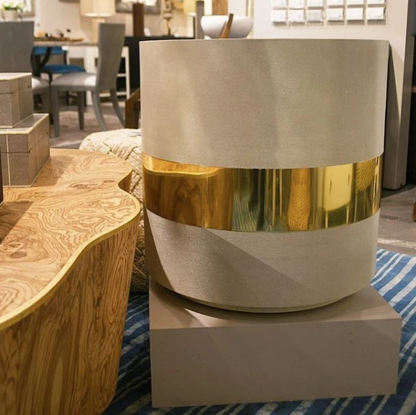 Made Goods New Arrivals Maxine Side Table Brass And Sand Faux Shagreen 4 Made Goods New Arrivals Maxine Side Table Brass And Sand Faux Shagreen