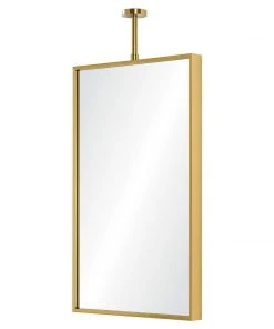 Mirror Home Ceiling Mount Mirror Burnished Brass