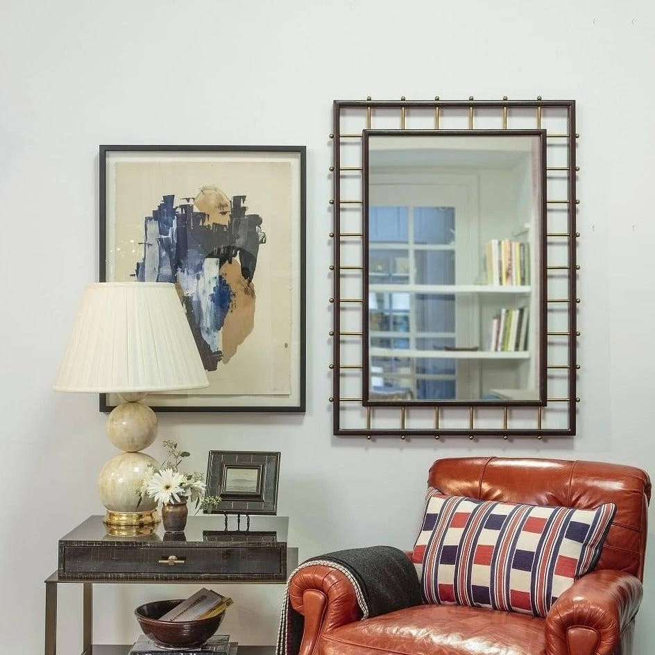 Mirror Home Dark Mahogany And Burnished Brass Mirror 4 Mirror Home Dark Mahogany And Burnished Brass Mirror