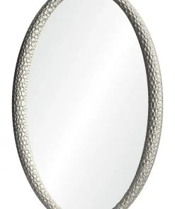 Mirror Home New Arrivals Jamie Drake Carved Oval Mirror Silver Leaf