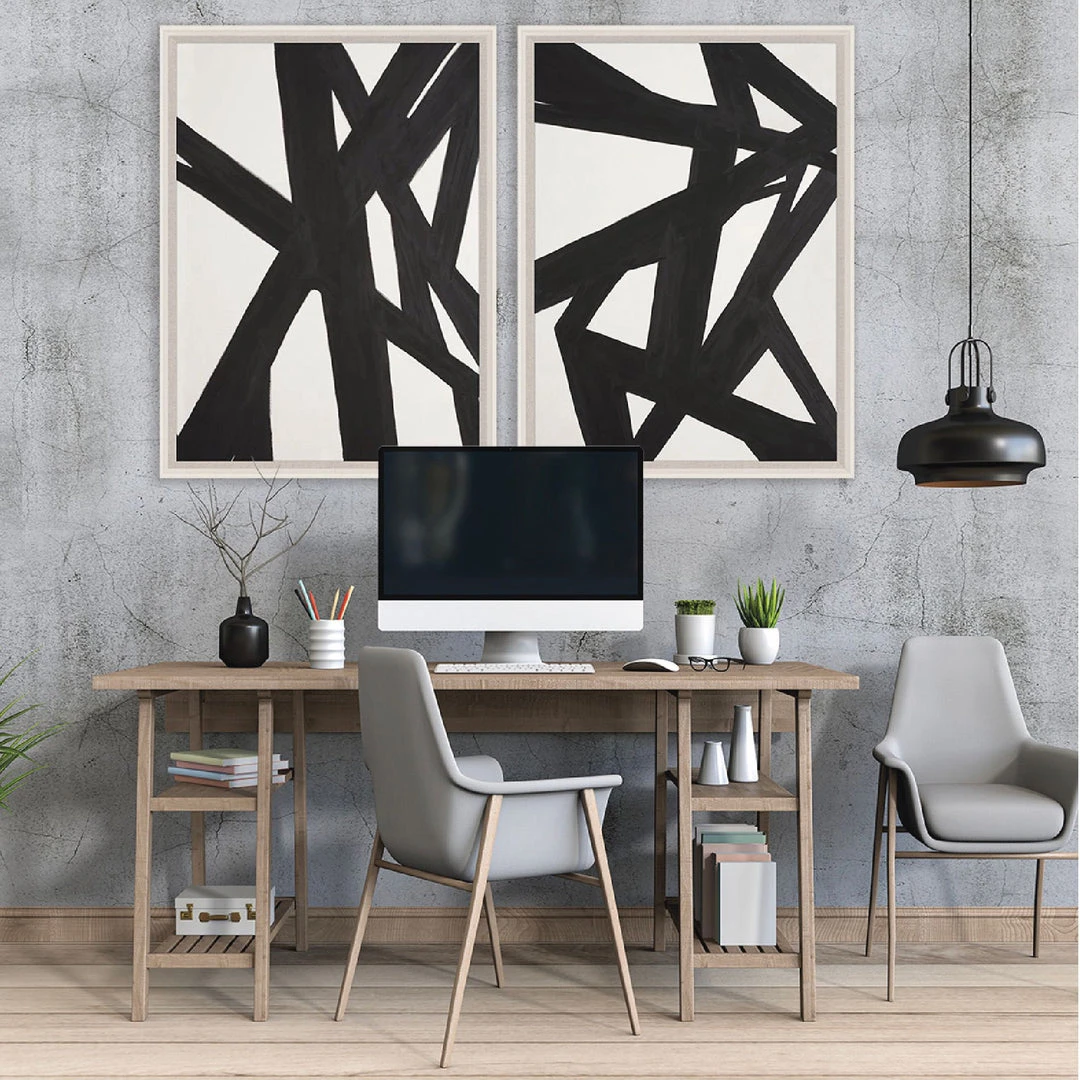 Natural Curiosities Black And White Abstract Painting 1 Framed Artwork Natural Curiosities Black And White Abstract Painting 1 Framed Artwork