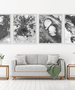 Natural Curiosities New Arrivals Black And White Ink And Water Framed Artwork No. 7