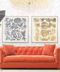 Natural Curiosities New Arrivals Gilded Lace Framed Artwork Silver Leaf