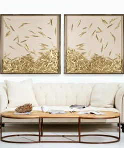 Natural Curiosities Golden Feathers Framed Artwork 8 Natural Curiosities Golden Feathers Framed Artwork