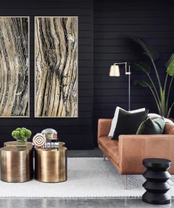 Natural Curiosities New Arrivals Golden Marble Design 1 Framed Artwork