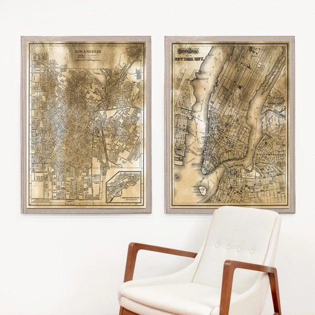 Natural Curiosities Gold City Map Artwork - Paris 4 Natural Curiosities Gold City Map Artwork - Paris