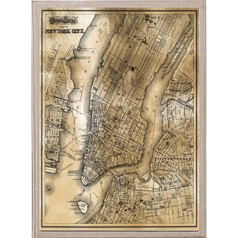 Natural Curiosities New Arrivals Gold City Map Artwork - New York 3 Natural Curiosities New Arrivals Gold City Map Artwork - New York